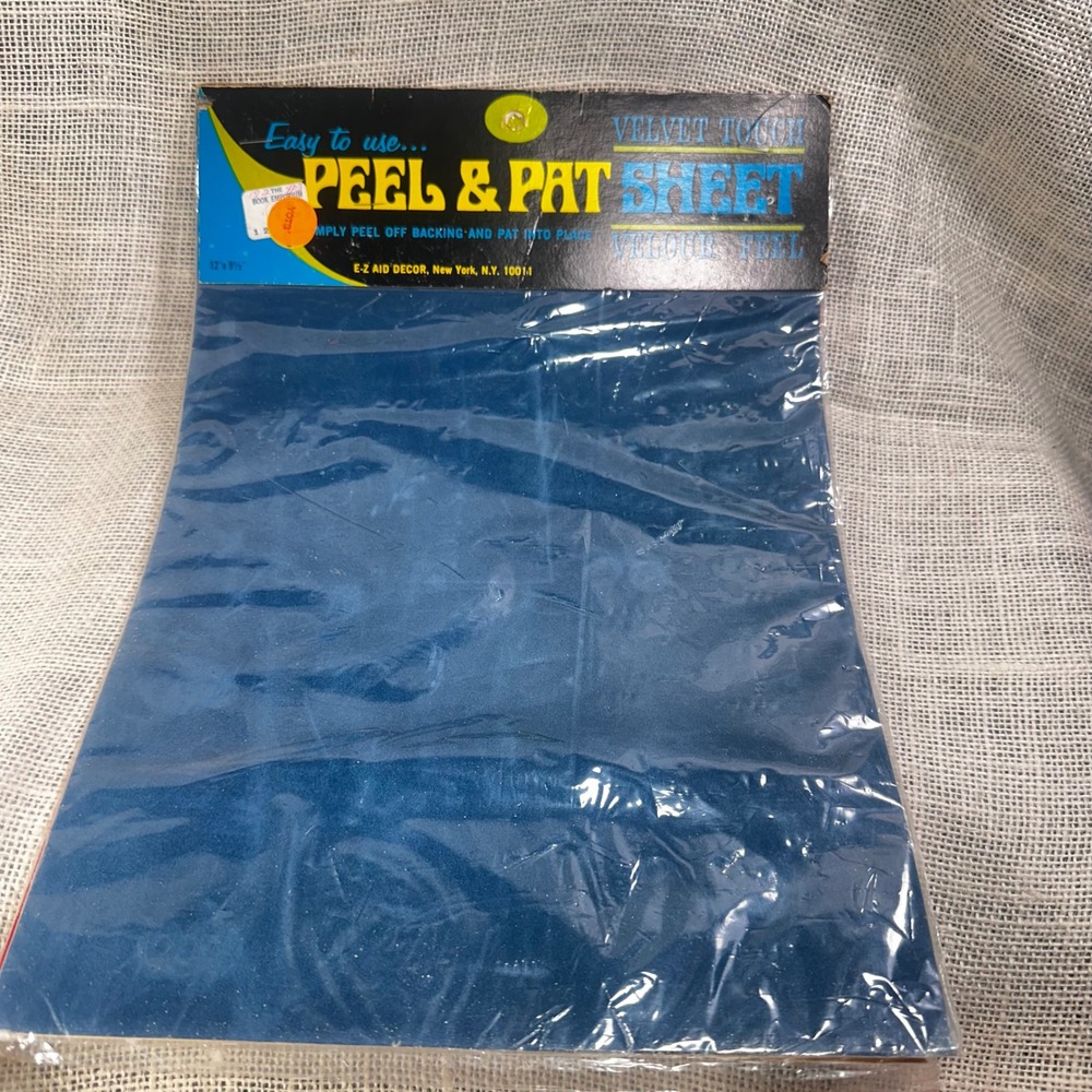 Vintage E-Z Aid Decor Peel & Pat Velvet Touch Sheets Red Blue MCM Craft NOS